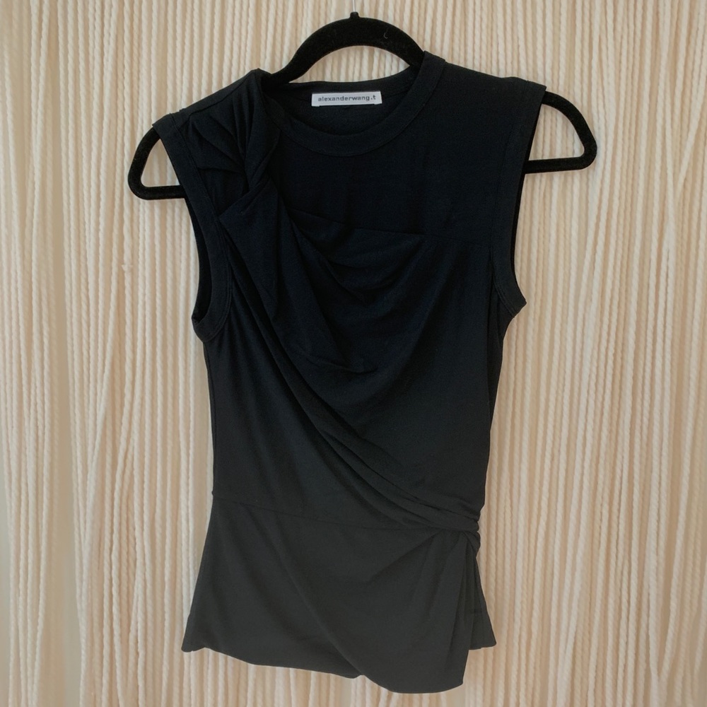 T Alexander Wang Ruched Twist Sleeveless Top